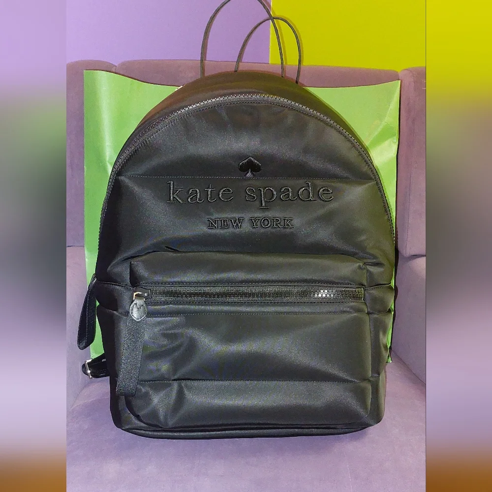 Kate Spade Ella Puffy Backpack in Black